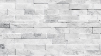 A white marble bricks wall serves as a seamless background pattern, suitable for interior design projects with its high-resolution texture.