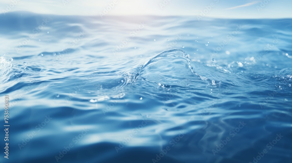 Poster blurred water scene for presentation background generative ai