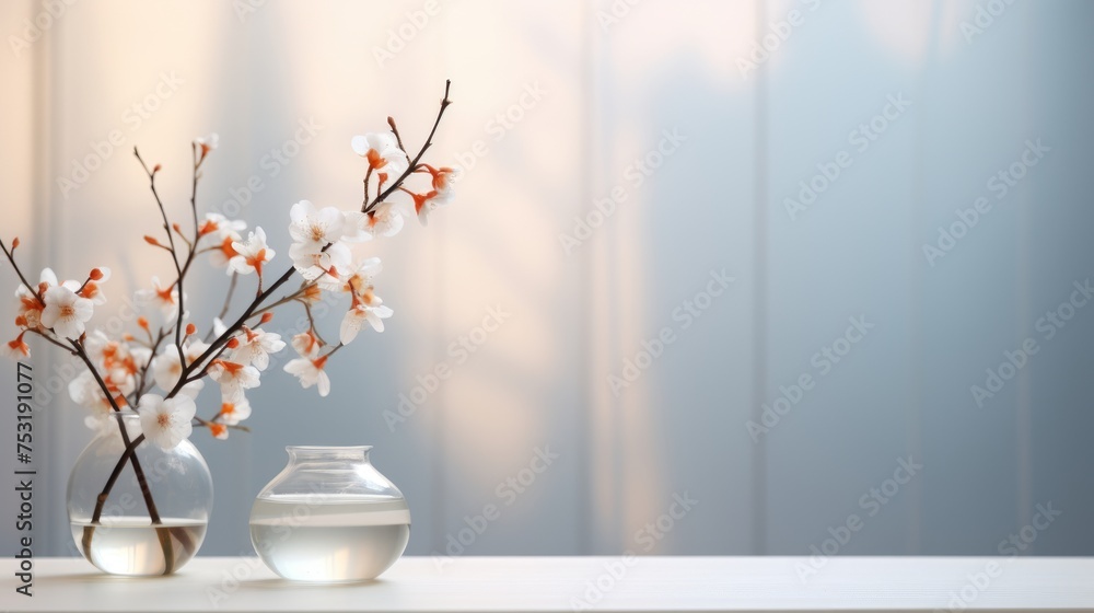 Poster blurred aesthetic scene for presentation slide generative ai