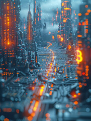 Digital Crystals in Futuristic Aesthetics as a Symbol of Blockchain AI Generated