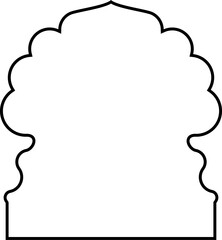 Islamic Dome Design Thin Line outline Black silhouettes Design pictogram symbol visual illustration