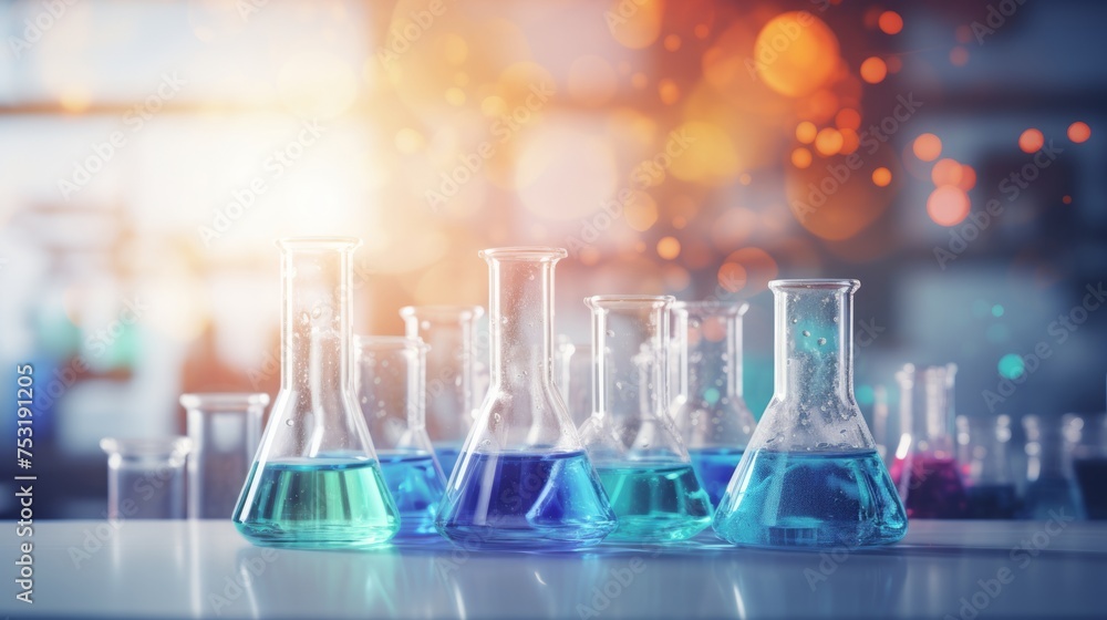 Poster chemistry lab scene for presentation slide generative ai