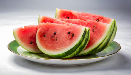 Watermelon slice in white background