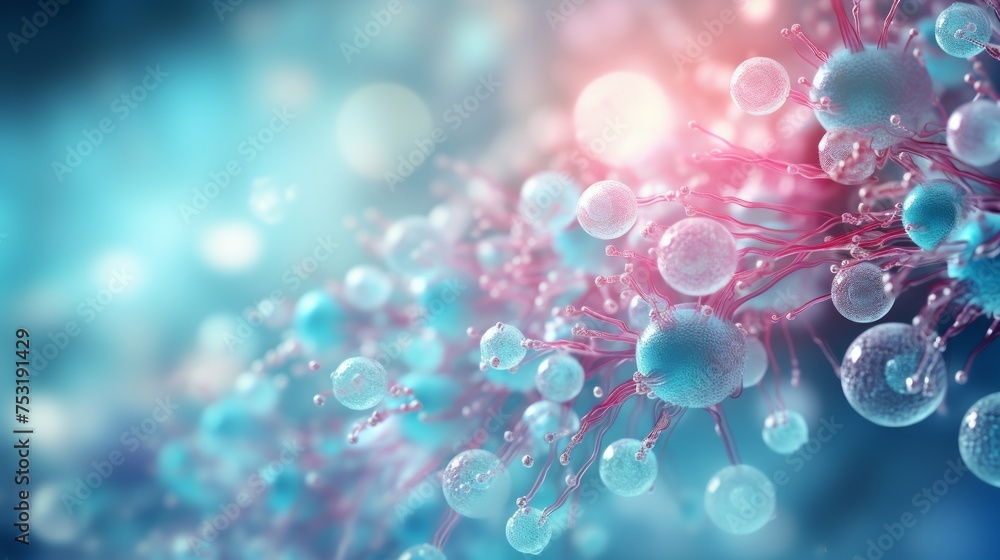 Aufkleber microbiology lab scene for presentation slide generative ai