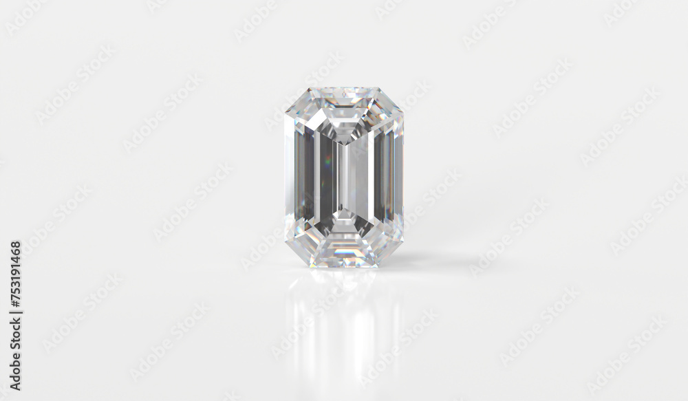 Aufkleber emerald shape diamonds isolated on white background 3d rendering