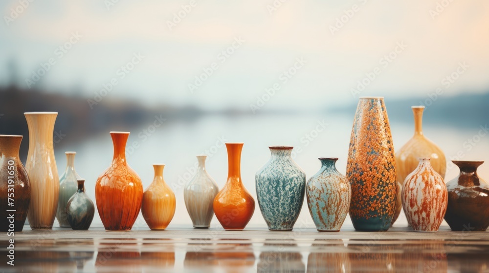 Poster ceramic art scene for presentation slide generative ai