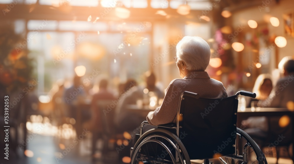 Poster gerontology scene for presentation slide generative ai