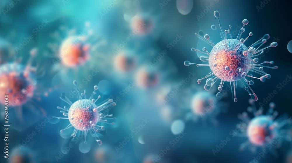Poster immunology concept with blurred background for presentation slide generative ai