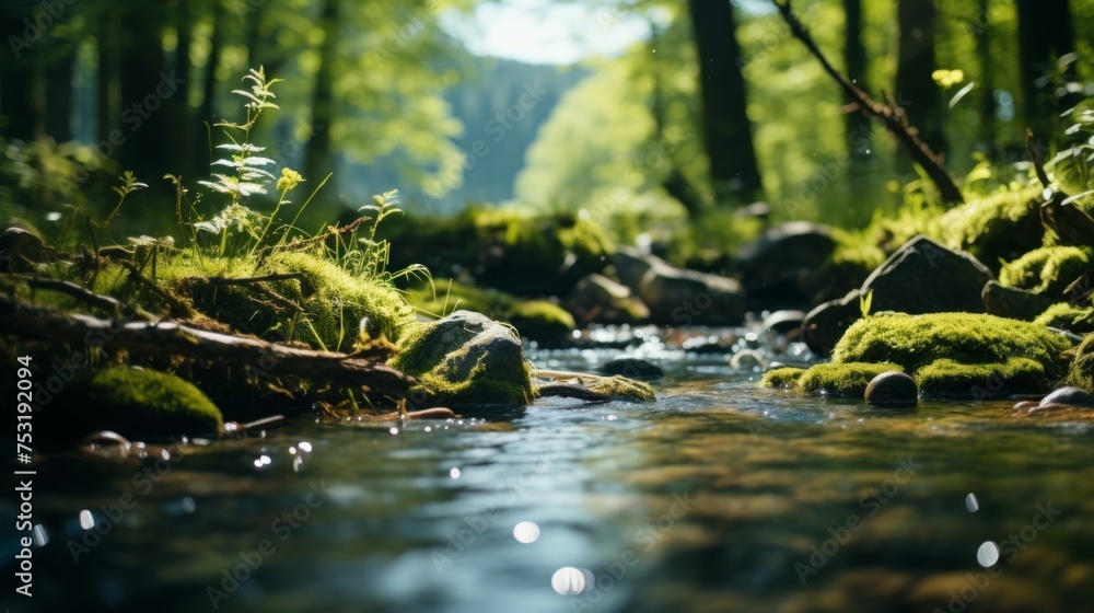 Aufkleber hydrology scene for presentation slide generative ai