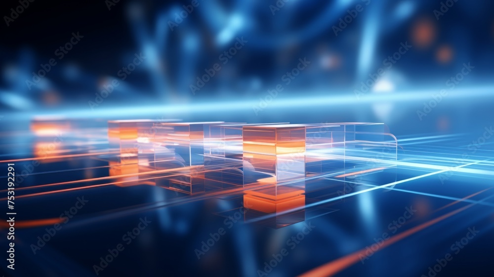 Poster optical engineering scene with blurred background for presentation generative ai