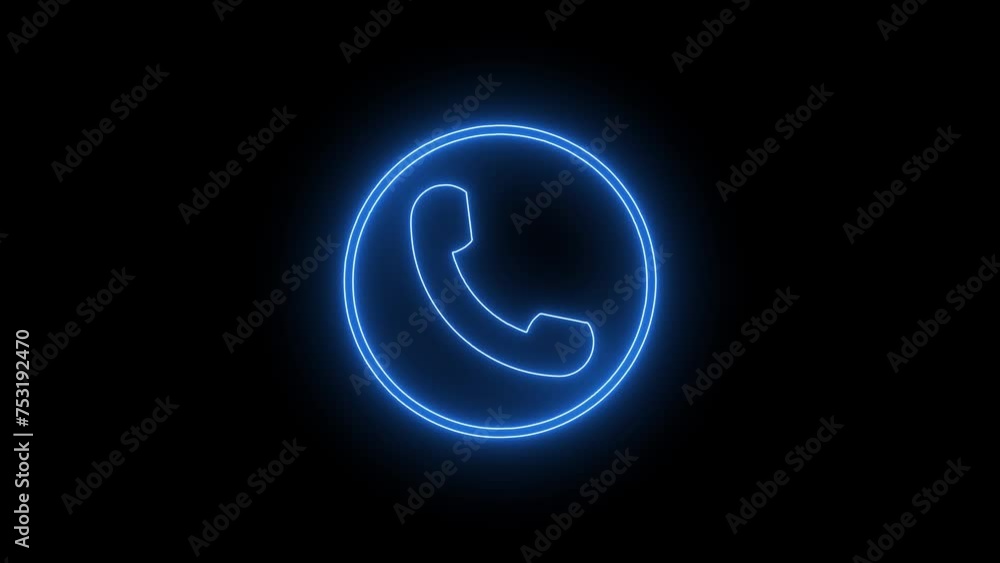 Poster flicker call icon animation. call concept on mobile phone screen animation . glowing call icon isola