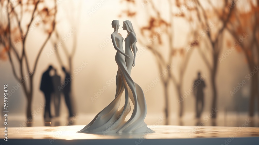 Poster sculpture scene for presentation slide generative ai