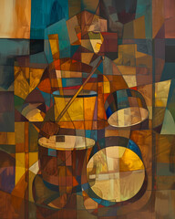 The Drummer's Pulse: Cubism in Rhythm