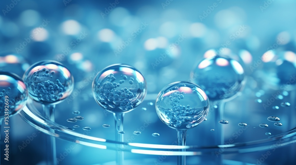 Poster stem cell research: blurred scene for presentation slide generative ai