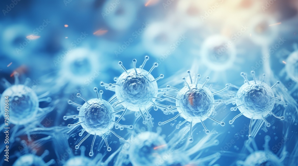Poster stem cell research: blurred scene for presentation slide generative ai