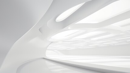 Abstract white space architecture offers a perspective of future design buildings, presenting a visually intriguing concept.