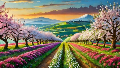 Blossom-Filled Orchards in Spring