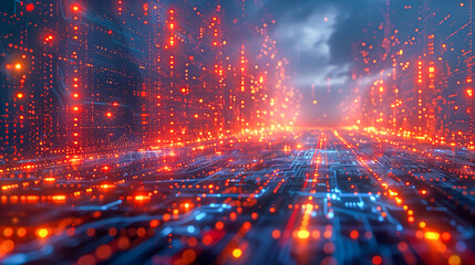 Obraz premium Vision of Digital Future with Advanced Technology AI Generated