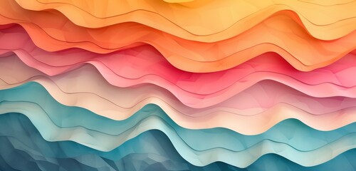 abstract background, colorful raw crepe paper waves vintage filter