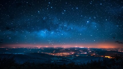 Night Sky View From Hill