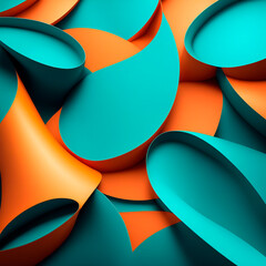 colorful and colored abstract background with 3d shapes and layers