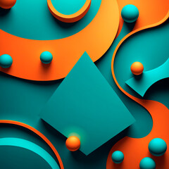 colorful and colored abstract background with 3d shapes and layers
