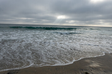 the beach in the morning