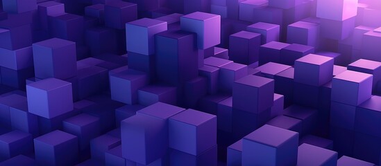 Fototapeta premium Colorful background of geometric cubes Simple square shapes in digital image Purple and violet tones