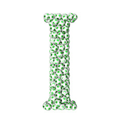 Fototapeta premium Symbols made from green soccer balls. letter i