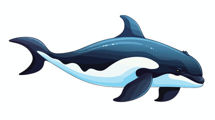 Orca freehand draw cartoon vector illustration isola