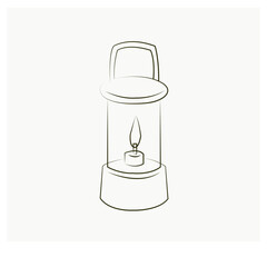Old lantern hand drawn illustration lamps .