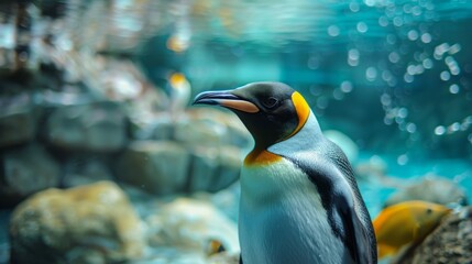 Blurred Zoos and Aquariums Background for Presentation Generative AI