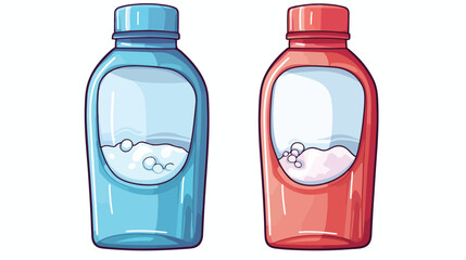 Plastic bottle detergent for dishwashing liquid clea - obrazy, fototapety, plakaty