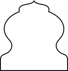 Islamic Dome Design Thin Line outline Black silhouettes Design pictogram symbol visual illustration