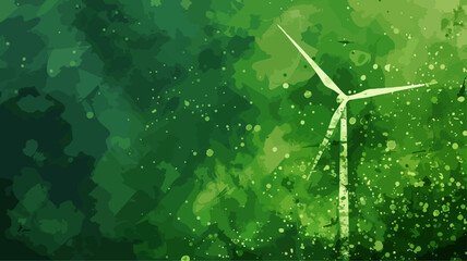 Windrad Turbine Windkraft Strom Grün Landschaft Erneuerbare Energie Platzhalter - obrazy, fototapety, plakaty