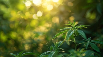 Cannabis Industry in Focus: Blurred Background Scene Generative AI