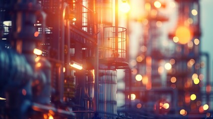 Chemical Engineering Concept with Blurred Background for Presentation Generative AI