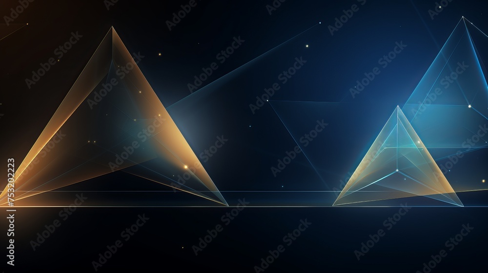 Poster an abstract tetrahedron background offers available copy space, suitable for business cards and web 