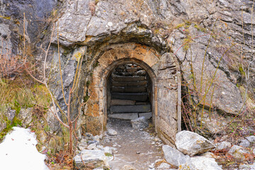 Vaulted passageway in the Fort du Château ("castle fortress") citadel built by Vauban on a hilltop above the town of Briançon in the mountains of the Hautes-Alpes department, France