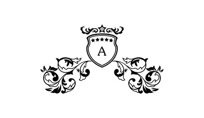 Luxury Star Crown Floral Alphabetical Logo