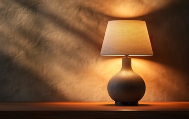 Modern 3D lampshade with soft contours with studio lighting. Simple and modern lampshade in backlight with soft shadows.