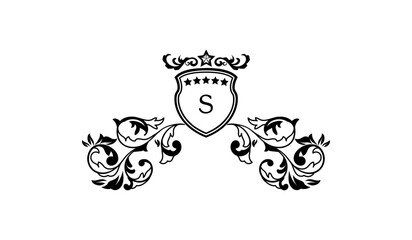 Luxury Star Crown Floral Alphabetical Logo