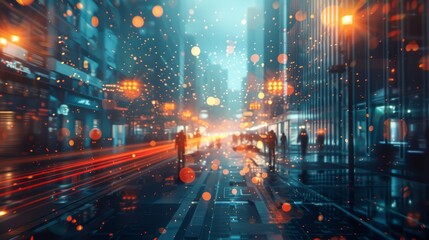 Obraz premium Blurred Machine Learning Scene for Presentation Slide Generative AI