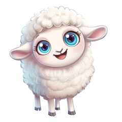  Cute Funny Sheep Cartoon Illustration, Transparent Background