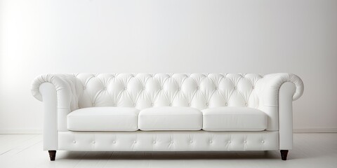 Leather sofa in white.