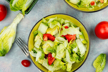 Spring salad of raw fresh vegetables.