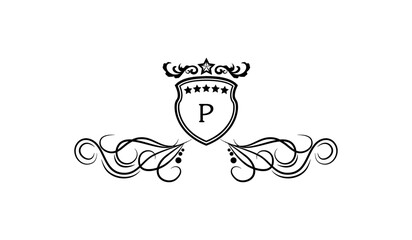 Luxury Crown Flying Leaves Alphabetical Logo