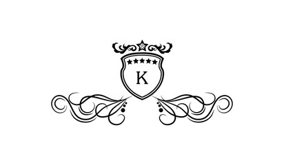 Luxury Crown Flying Leaves Alphabetical Logo