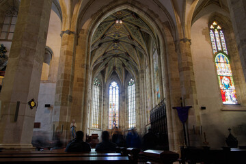 St Martin Cathedral Interior, a 13th-century Gothic Romanesque Catholic church in Bratislava,...