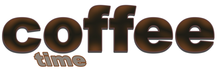 Coffee time concept text, creative design word element, isolated on white background